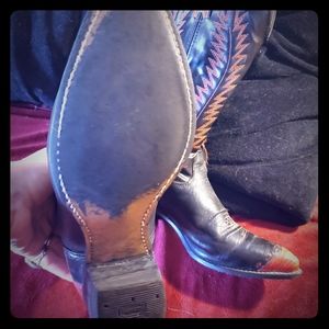 Black and Red All Leather Vintage Cowboy boots